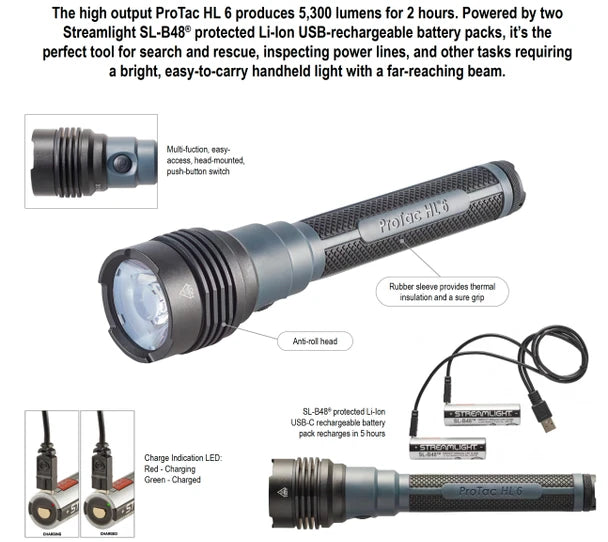 Streamlight HL6 Rechargeable Flashlight 5300 Lumens